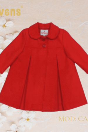 Abrigo de Vestir Rojo para Niña de Paño BB | Modelo Camila